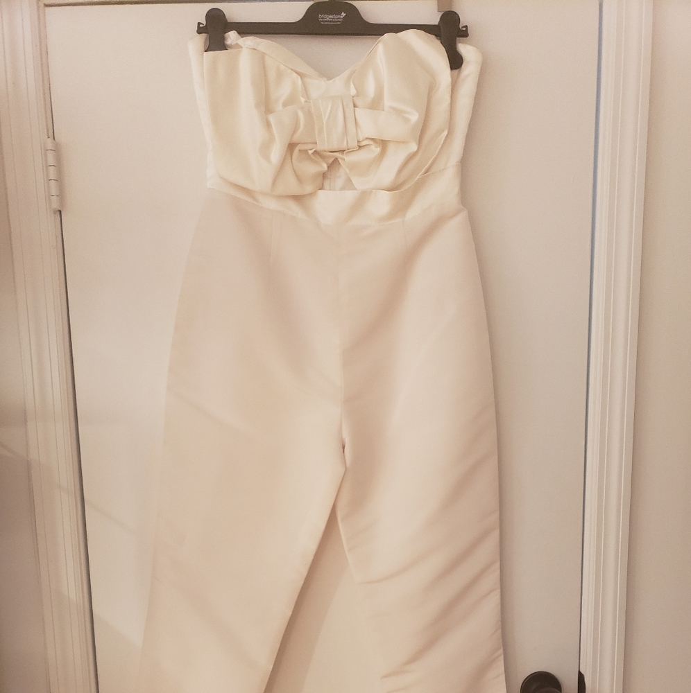 Alexia Maria Silk Faille Bow Jumpsuit, Size 8